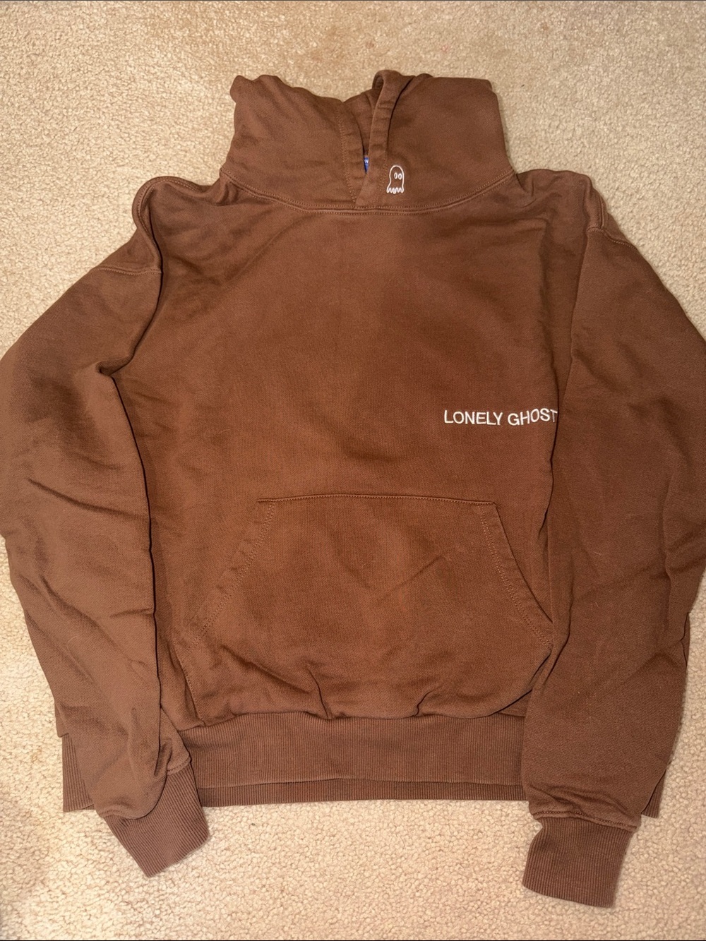 LONELY GHOST Brown hoodie